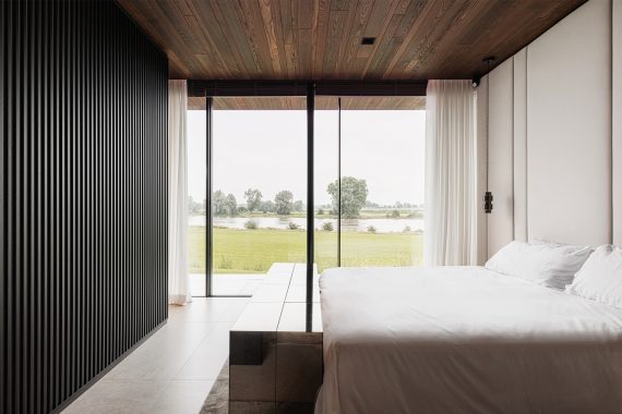 Benchmark Thermo-Ash bedroom ceiling house in Netherlands by Interfaca