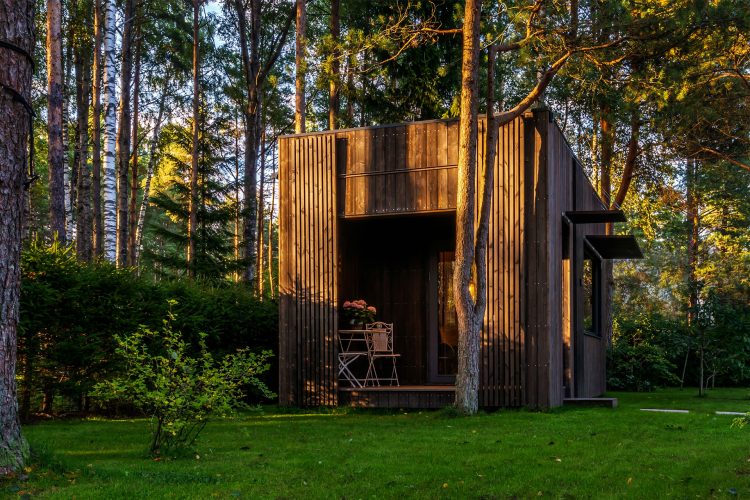 Thermory Spruce brushed and oiled cladding_ash decking_flooring Villart tiny house