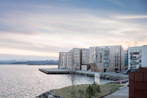 Thermory Benchmar thermo-pine cladding and decking, Waterfront Norway