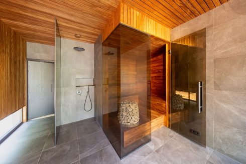 Thermory Sauna thermo-radiata pine wall panels and benches, Estonia, photo Elvo Jakobson