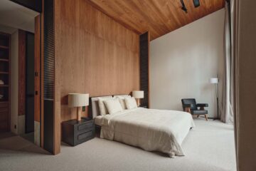 bedroom wood cladding