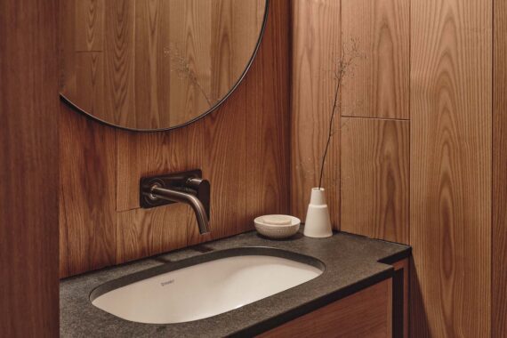 bathroom wood cladding