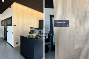 Thermory Motion aspen wall panel Profile: Kyte-s 15x60 mm, Huum office
