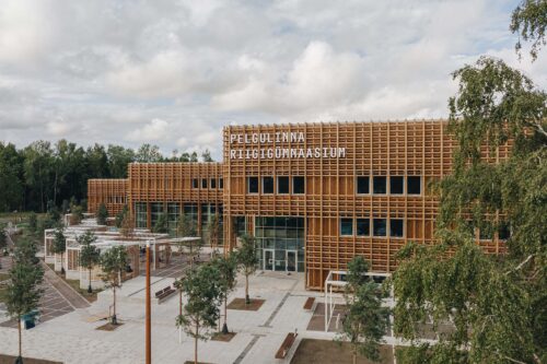 Fire-retardant wood school building
