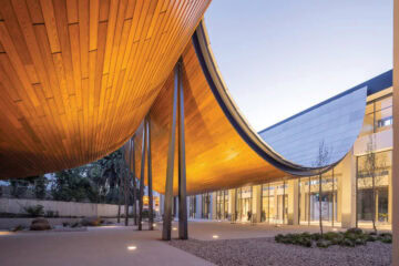 Centro Arte Moderna Gulbenkian, Portugal, Thermory thermo-ash ceiling D4, Architect Kengo Kuma & Associates, Photo Fernando Guerra