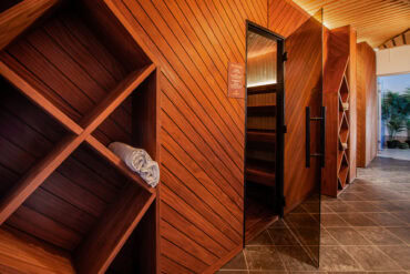 Galandia Sauna, Slovakia, Thermory thermo radiata pine wall panels