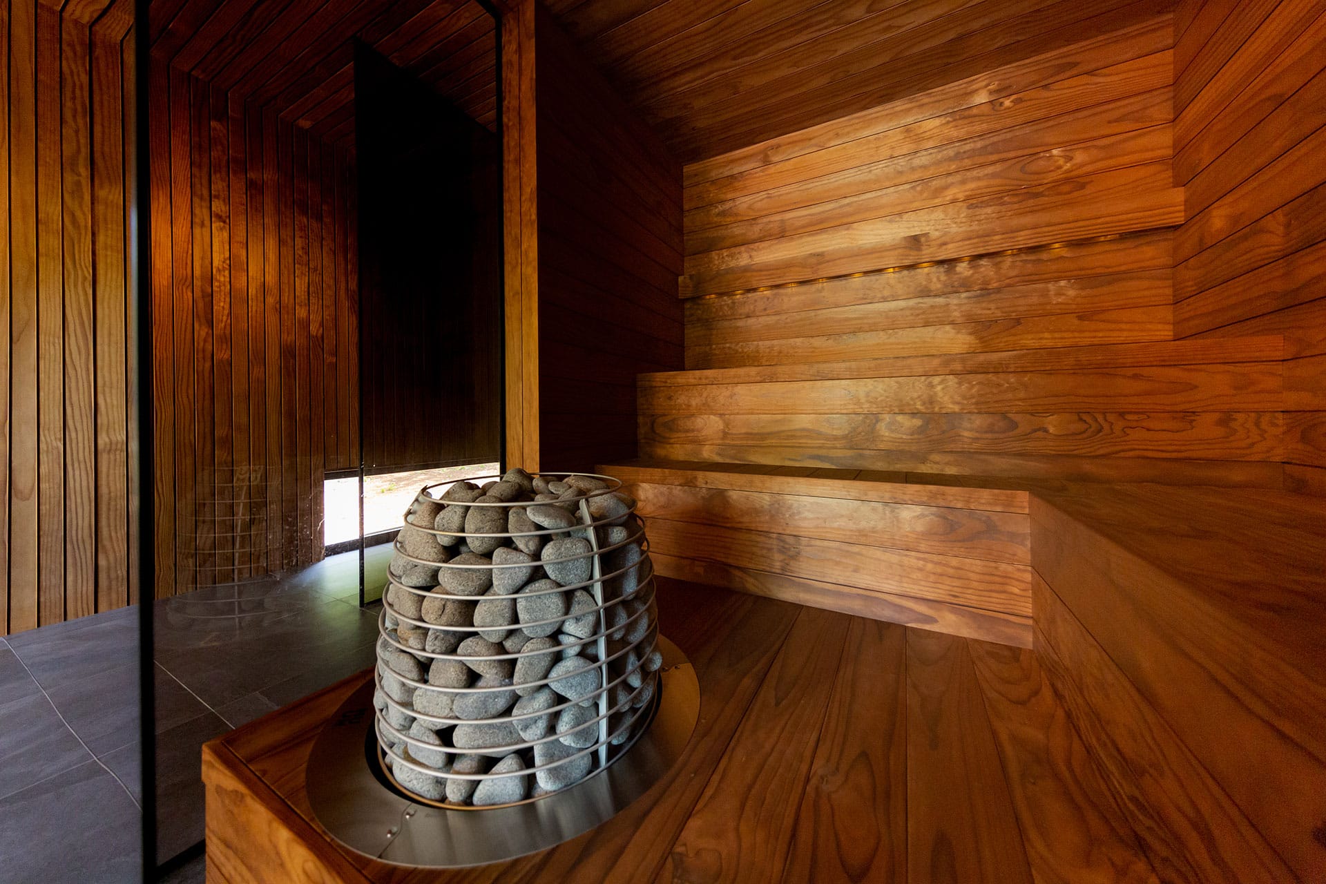 Thermory thermo radiata pine sauna, private house in Estonia, Photo Elvo Jakobson