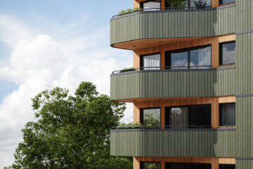 Vivid by Thermory Olive Green painted cladding