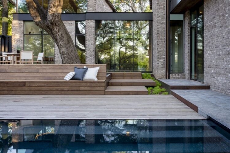Thermo-ash poolside decking