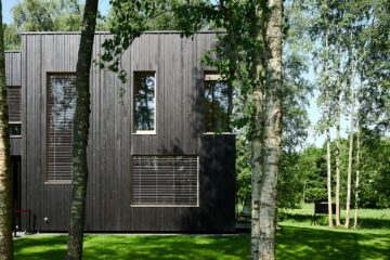 Thermory Vivid Opaque black painted timber cladding