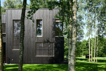 Thermory Vivid Opaque black painted timber cladding